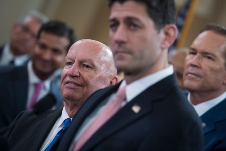 House Ways and Means Chairman Kevin Brady (R-Texas) is seen with House Speaker Paul Ryan (R-Wis.), Nov. 2, 2017.