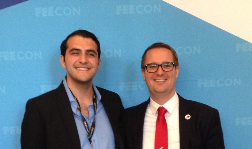 SFL CEO Dr. Wolf von Laer with Jorge at the annual FEECon, an annual gathering of students, young professionals, and supports