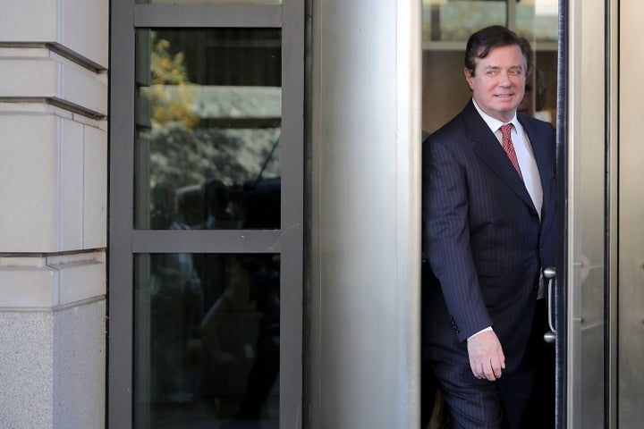 Paul Manafort walks out of a federal courthouse in Washington after a Nov. 2 hearing.