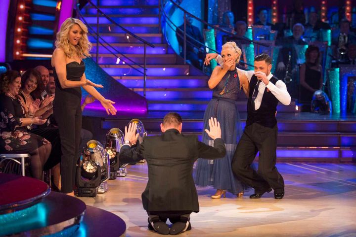 Even Tess Daly looked shocked at Craig's gesture