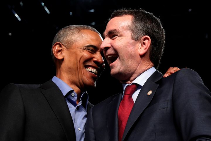 Former President Barack Obama campaigns in support of Virginia Lieutenant Governor Ralph Northam, Democratic candidate for governor, at a rally in Richmond, Virginia, October 19, 2017.