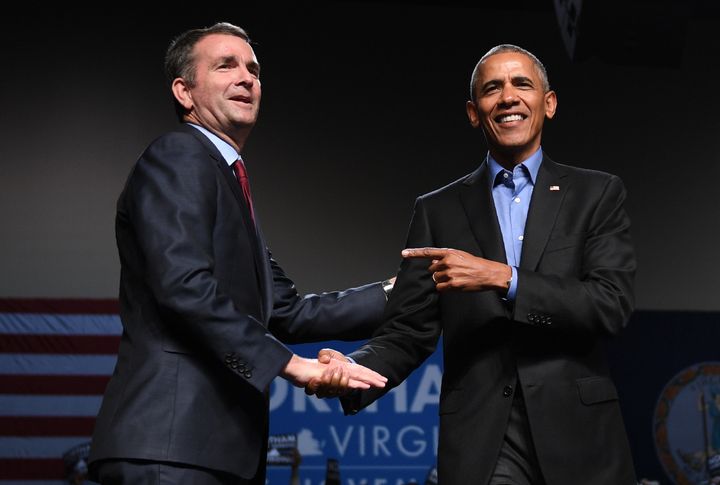 Former President Barack Obama spoke at a campaign rally for Ralph Northam in Richmond, Virginia, on Oct. 19, 2017.
