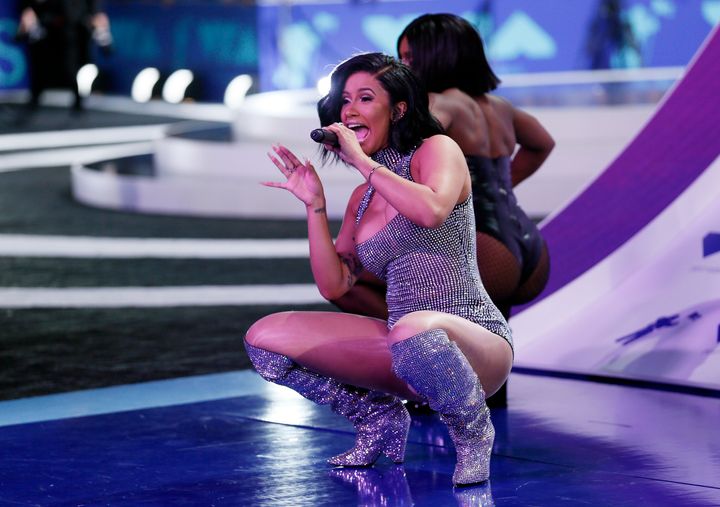 Cardi B performed in the boots during a VMA pre-show in August.