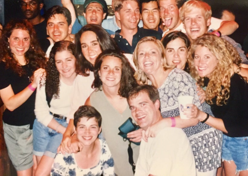 My friends and I (center) letting loose at a typical “TG” at Kellogg.