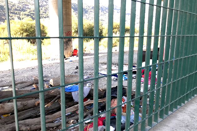 In early November, hundreds of refugees and migrants were living in this informal camp along the Roya River in Ventimiglia.