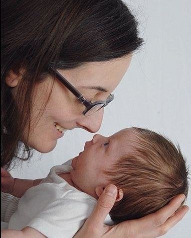 Notareschi was also in the throes of postpartum OCD when she took this happy-looking photo with her newborn daughter in 2013.