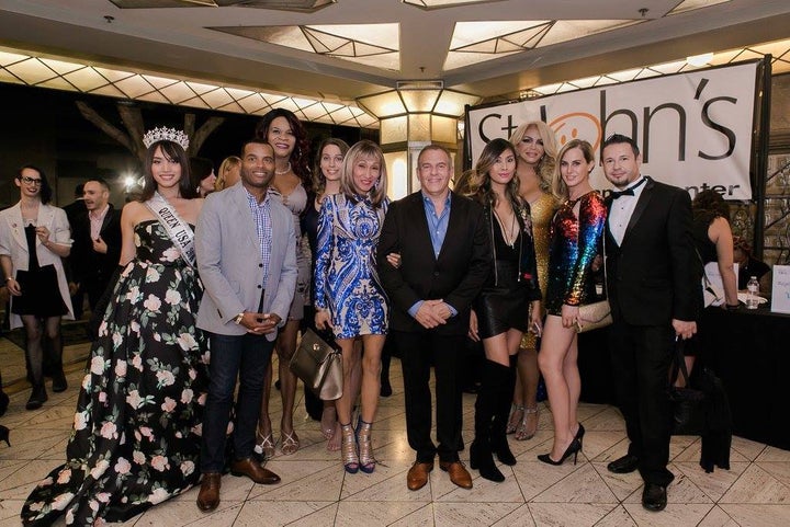 <em>Jim Mangia with Trans leaders, St. John’s staff, and performers at this year’s Eleganza Ball. </em>