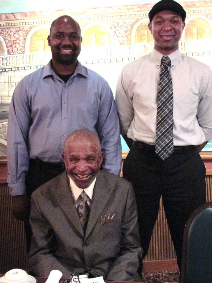 Trey Miller (left), Barney Pace (bottom), and I (right) pose for the photo.