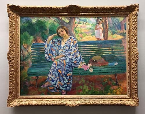 <p><em>Henri Lebasque's “On the green bench” (Abu-Fadil)</em></p>