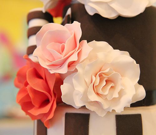 A detail of a cake in full bloom.
