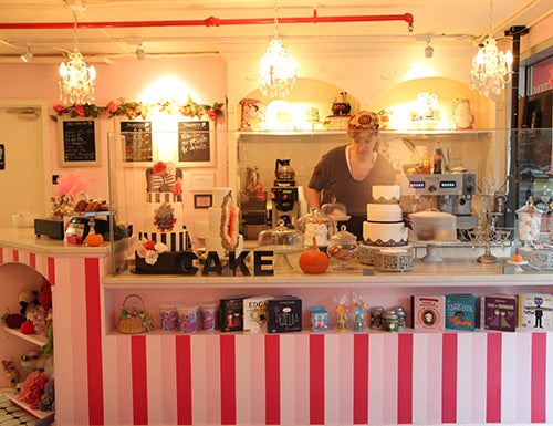 Pink Canary Desserts is designed to look like an old-fashioned ice cream parlor.