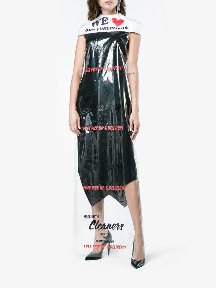 Moschino cape sheer overlay dress, $736 at Browns Fashion