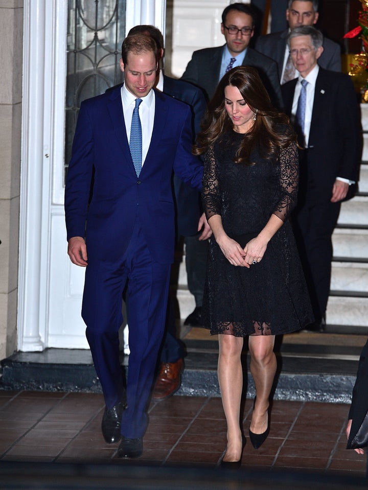 Kate Middleton Wearing Black Lace Dress