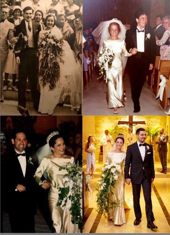 El 'collage' que hizo Marta para la boda de su hija, que muestra a las cuatro mujeres de la familia que...