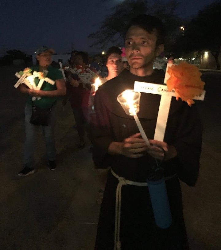 Franciscan Monk marching in solidarity