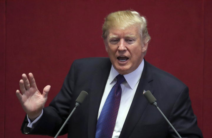 “Every step you take down this dark path increases the peril you face. North Korea is not the paradise your grandfather envisioned, it is a hell that no person deserves," Trump said during his speech to South Korea's National Assembly.