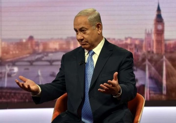 Prime Minister Benjamin Netanyahu is seen speaking on the BBC's Andrew Marr Show in this photograph received via the BBC in London, Britain November 5, 2017.. 