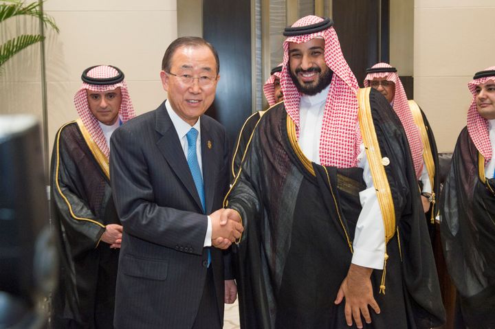 Secretary-General Ban Ki-moon meets with Mohammed bin Salman, then Deputy Crown Prince and Minister of Defense of Saudi Arabia, June 2016.