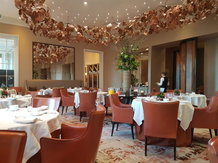 Michelin-starred Restaurant Coworth Park, which serves a tasting menu at dinner, Sunday lunch, and a farm-fresh breakfast, which includes not-to-be-missed homemade jams 