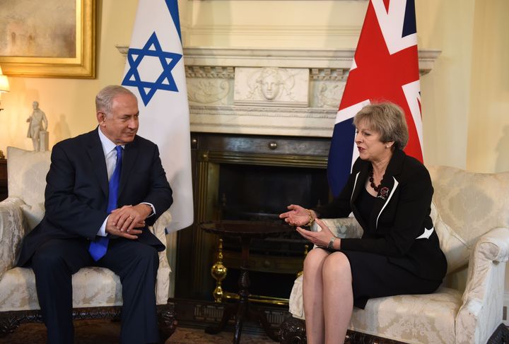 Theresa May with Israeli Prime Minister Benjamin Netanyahu last Thursday.