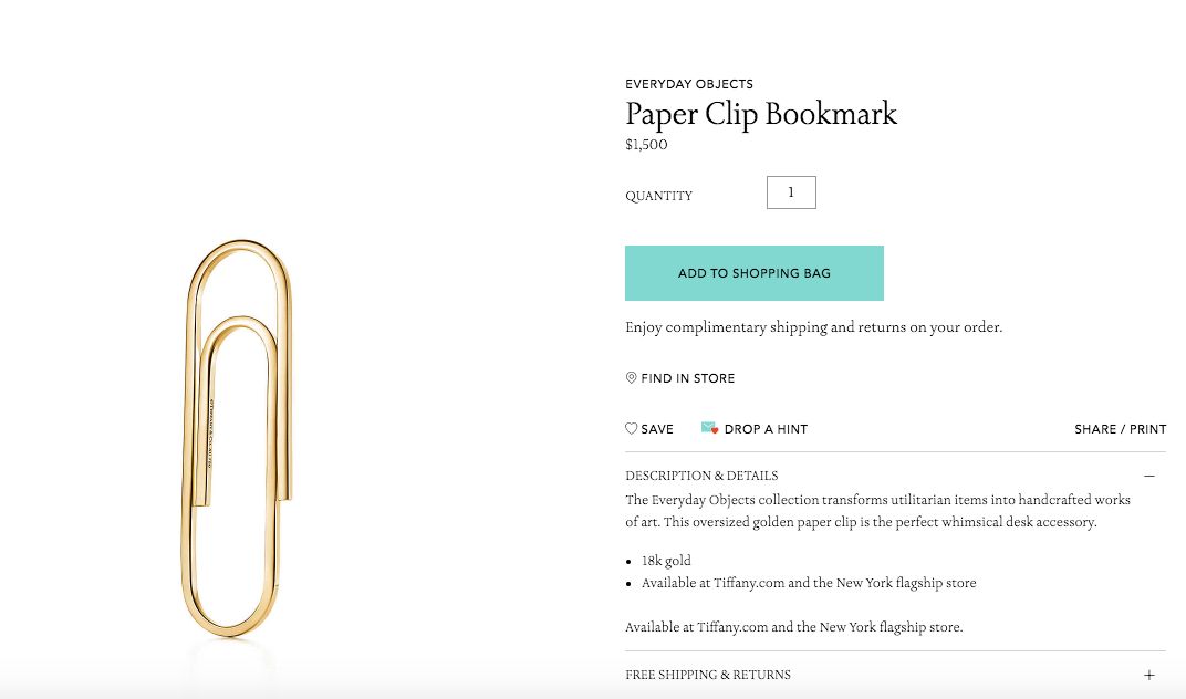tiffany and co paper clip review