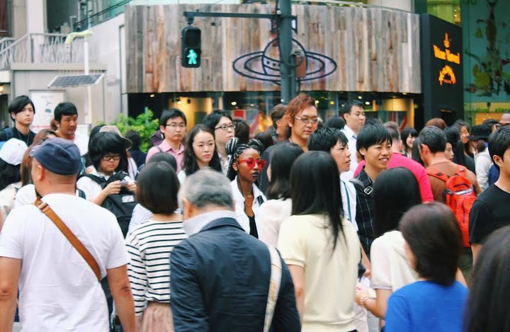 Amarachi Nwosu in downtown Tokyo.