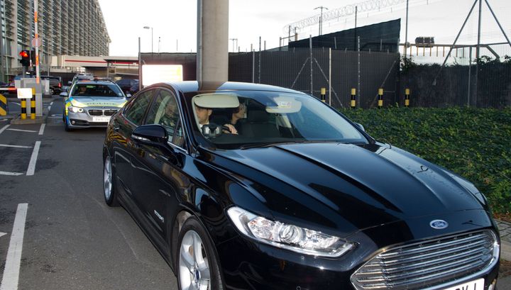 Priti Patel leaves Heathrow