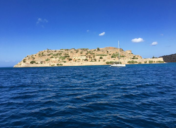 <p><strong>View Of Spinalonga From The Boat</strong></p>