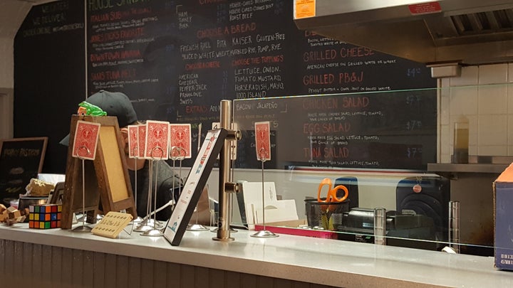 <p>daily chalkboard specials at Knoxville’s Frussie Deli</p>
