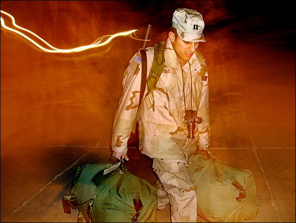 <p>Capt. Sudip Bose arrives on the airport tarmac.</p>