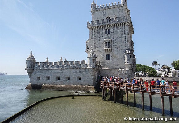 The Torre de Belem, or Belem Tower, is a master work of Manueline architecture and the symbol of Lisbon. Lisbon, Portugal.