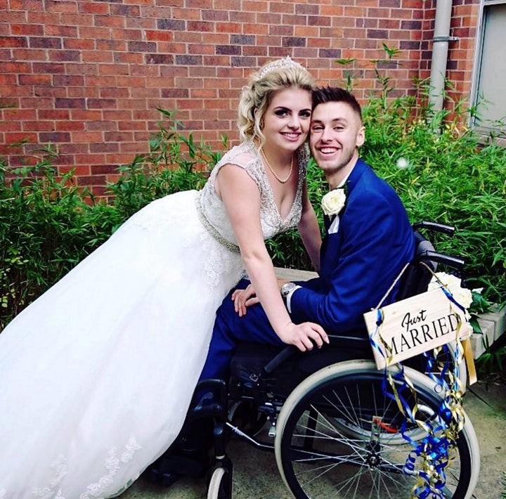 Jack and Emma on their wedding day.