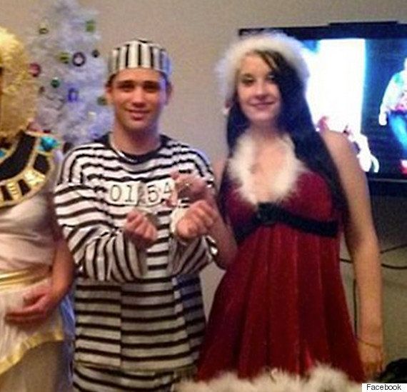 Nathan Matthews pictured with his girlfriend Shauna Hoare at a Christmas fancy dress party