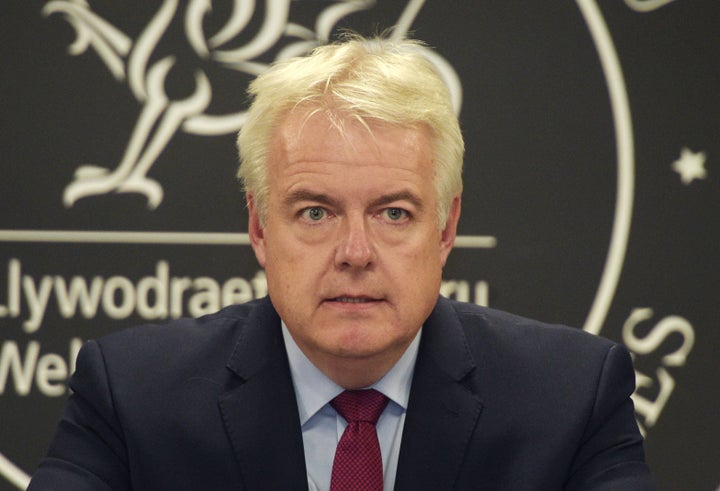 Welsh First Minister Carwyn Jones speaks to the media.