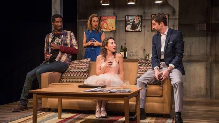 <p>Michael Aaron Pogue, Amy Rubenstein, Carley Cornelius and Michael Doonan in "Becky Shaw" at the Windy City Playhouse </p>