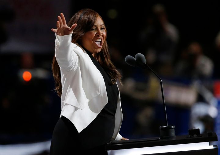 Lynne Patton speaks at the Republican National Convention in Cleveland, Ohio, on July 20, 2016.