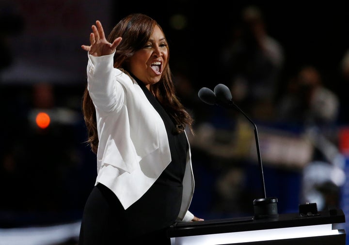 Lynne Patton speaks at the Republican National Convention in Cleveland, Ohio, on July 20, 2016.