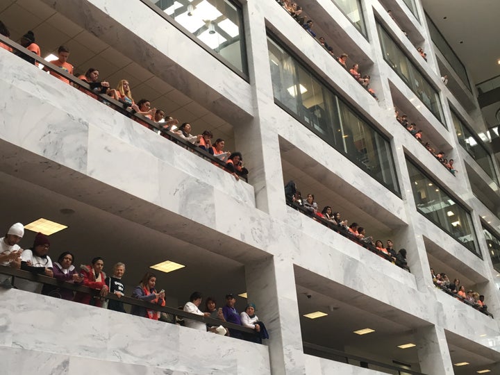 From floor to ceiling, DREAMers and supporters filled the Hart Senate Office Building on Thursday, November 9, 2017.