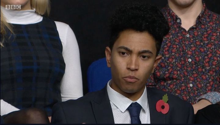 Teenager Nathan Langford won widespread support from the audience with his question about Westminster harassment 