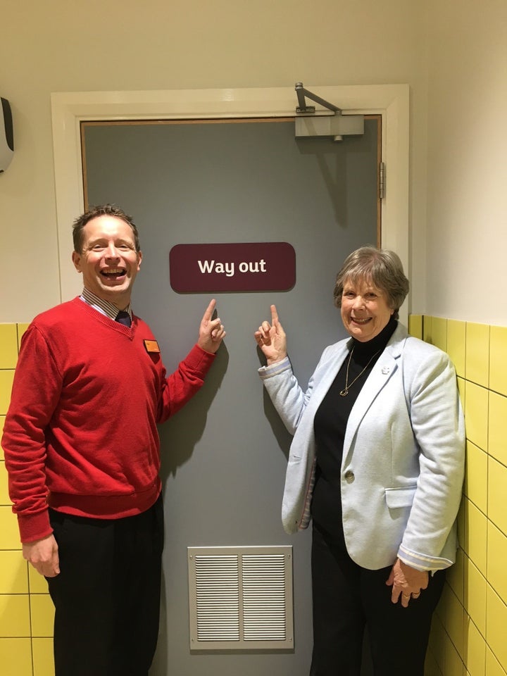 Angela Clayton-Turner (right) pictured with Clive Proctor, property specifications and standards manager at Sainsbury’s (left).