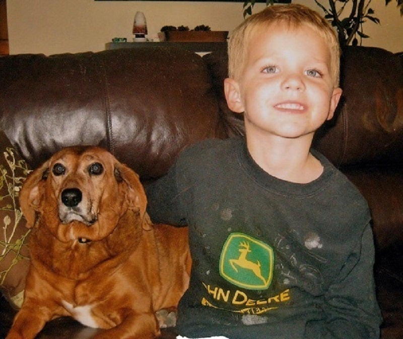 Melodie Liddle’s grandson Evan and Copper.