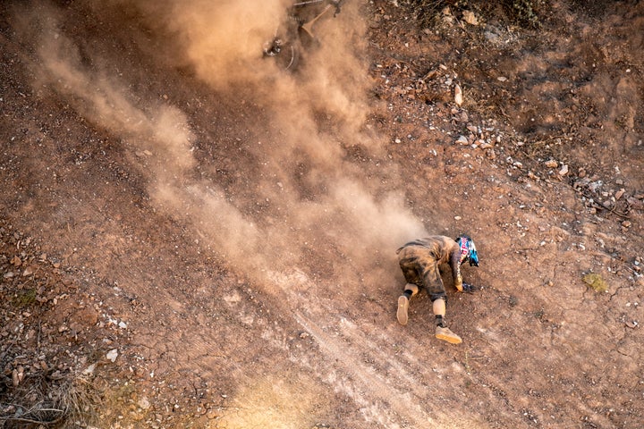 <p>When throwing yourself off of a cliff on your bicycle, things are going to go wrong sometimes. A mistimed 360 resulted in Carson Storch getting thrown from his ride. Fortunately, the American walked away bruised but not defeated.</p>
