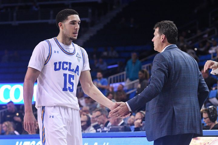 The arrest of LiAngelo Ball (pictured with UCLA Coach Steve Alford) became the butt of relentless jokes from TNT's analysts.