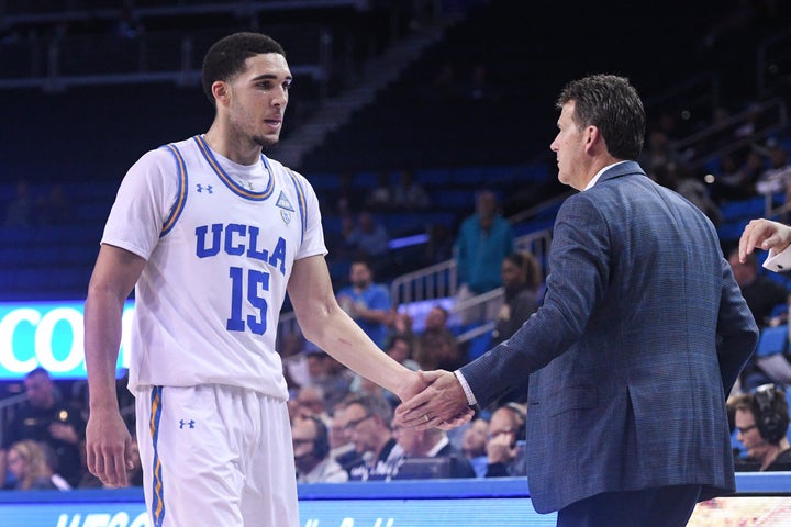 The arrest of LiAngelo Ball (pictured with UCLA Coach Steve Alford) became the butt of relentless jokes from TNT's analysts.