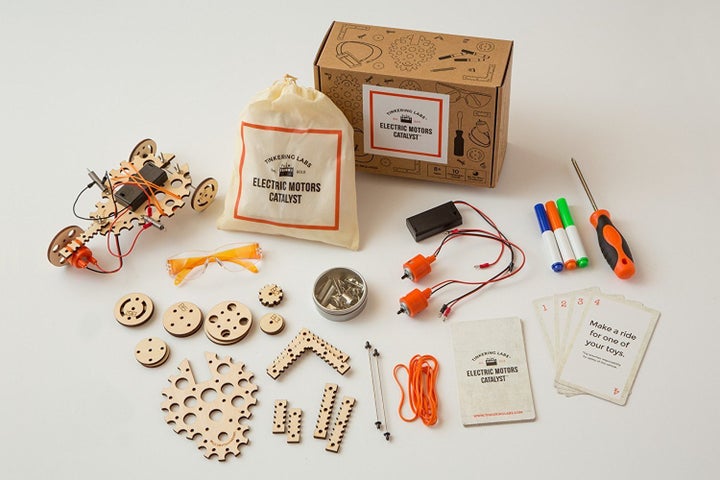 The possibilities are endless with this design driven toy that comes with motors, various shapes, and multiple connectors.