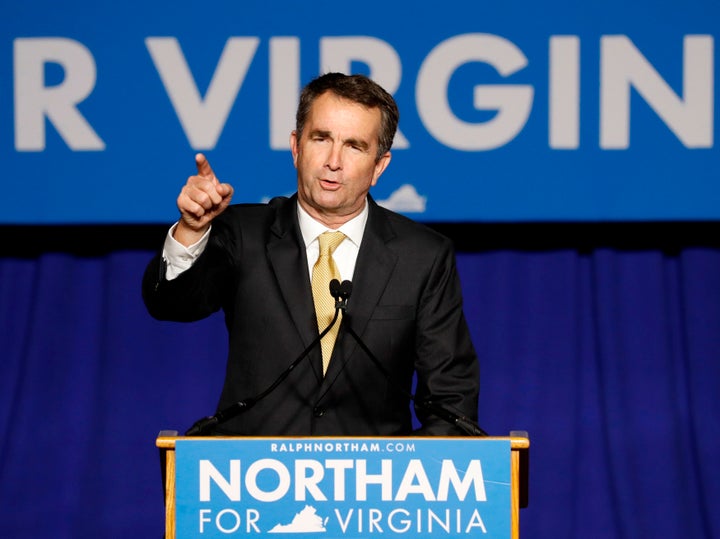 Virginia Governor-elect Ralph Northam speaks after his election night victory at the campus of George Mason University in Fairfax, Virginia, Nov. 7, 2017. 