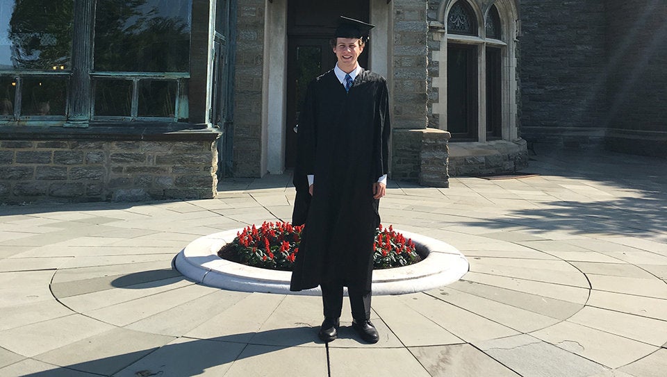 Adam Salomon at his high school graduation. Salomons mother Karen says he was not prepared for life after high school.