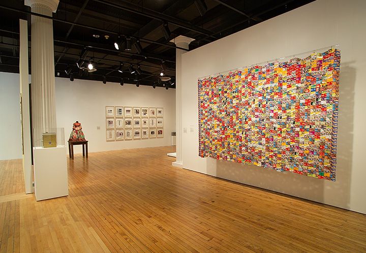 Installation shot of The Poetics of Cloth: African Textiles / Recent Art (2008) at Grey Art Gallery, New York University 