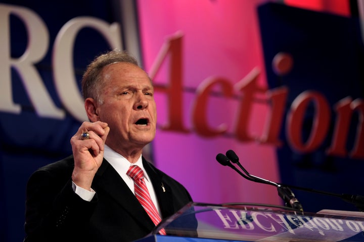 Former Alabama Supreme Court Chief Justice Roy Moore speaks at the Values Voter Summit of the Family Research Council in Washington, D.C., on Oct. 13, 2017.