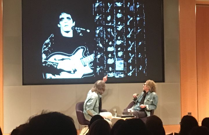 David Fricke and Mick Rock discussing Rock’s photo of Lou Reed used as the cover of the ‘Transformer’ album. 